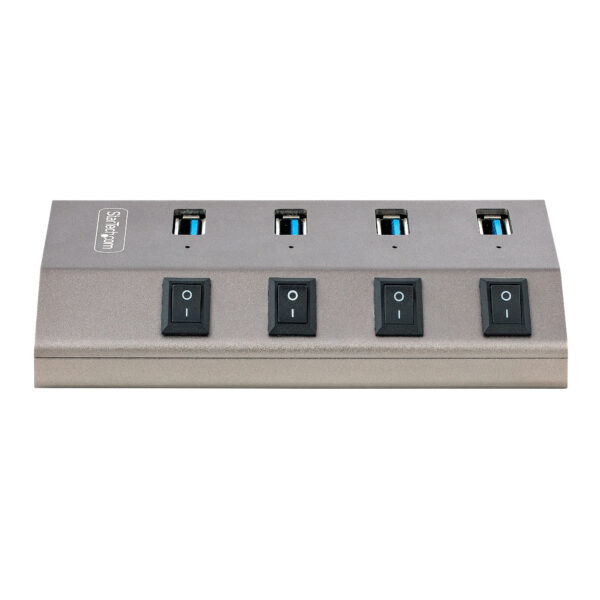 StarTech.com 4-Port USB 3.0 Hub Mit Netzteil Und Individuellen Ein/Aus Schaltern, USB-C/A 3.1 Auf 4x USB-A, 5Gbit/s USB Splitter/Verteiler Mit Eigener Stromversorgung - Image 3