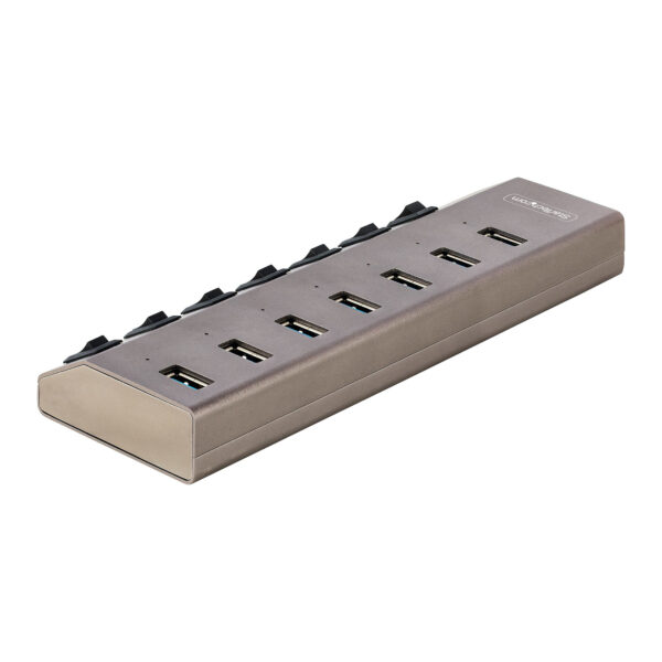 StarTech.com 7-Port USB 3.0 Hub Mit Netzteil Und Individuellen Ein/Aus Schaltern, USB-C/A 3.1 Auf 7x USB-A, 5Gbit/s USB Splitter/Verteiler Mit Eigener Stromversorgung - Image 2