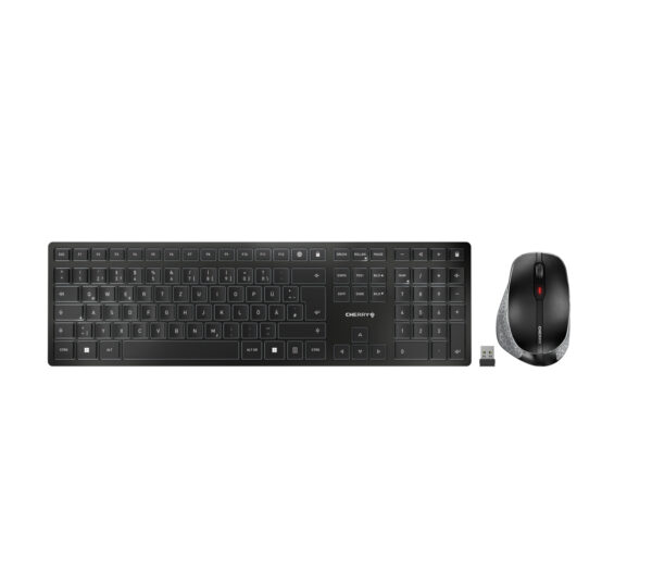 CHERRY DW 9500 SLIM Tastatur Maus enthalten Universal RF Wireless + Bluetooth QWERTZ Deutsch Schwarz, Grau