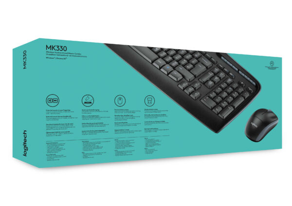 Logitech Wireless Combo MK330 Tastatur Maus enthalten Büro USB QWERTY US International Schwarz - Image 7