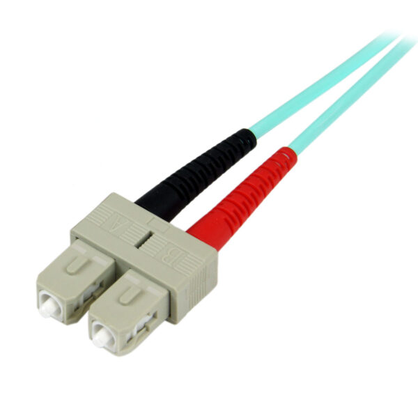 StarTech.com 2m OM3 LWL Patchkabel - Zipcord Multimode - Glasfaserkabel LC/UPC auf SC/UPC - Vollduplex 50/125µm SFP/Optisches Kabel - 100G Optical Lichtleiterkabel - LSZH Lichtwellenleiter - LOMMF/VCSEL, <0.3dB IL - Image 2