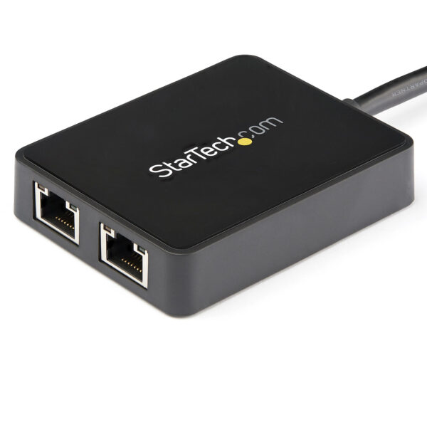 StarTech.com USB 3.0 auf Dual Port Gigabit Ethernet Adapter mit USB Anschluss - 10/100/1000 Mbit/s - USB Gigabit LAN Netzwerkadapter/NIC Adapter - Schwarz - Image 2