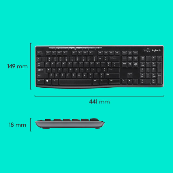 Logitech Wireless Combo MK270 Tastatur Maus enthalten Haus RF Wireless QWERTY US International Schwarz, Silber - Image 7