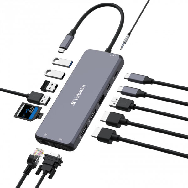 Verbatim CMH-14 USB Typ-C 5000 Mbit/s Silber - Image 3