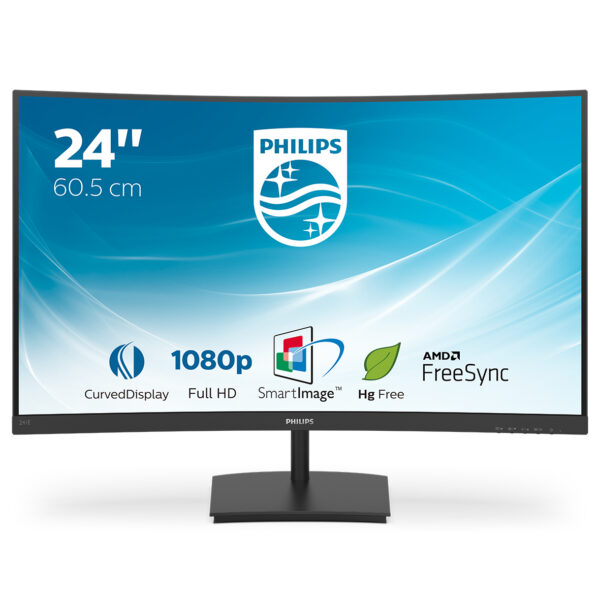 Philips E Line 241E1SC/00 LED display 59,9 cm (23.6") 1920 x 1080 Pixel Full HD Schwarz - Image 2