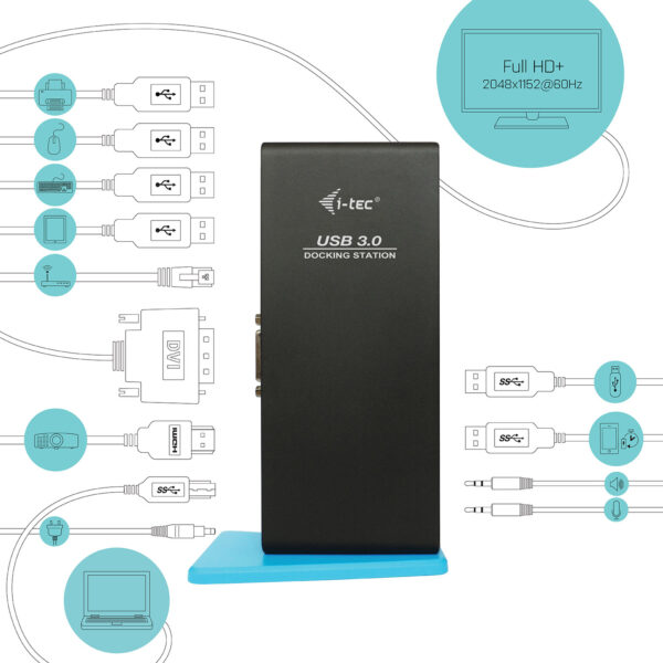 i-tec USB 3.0 Dual Docking Station HDMI DVI - Image 5