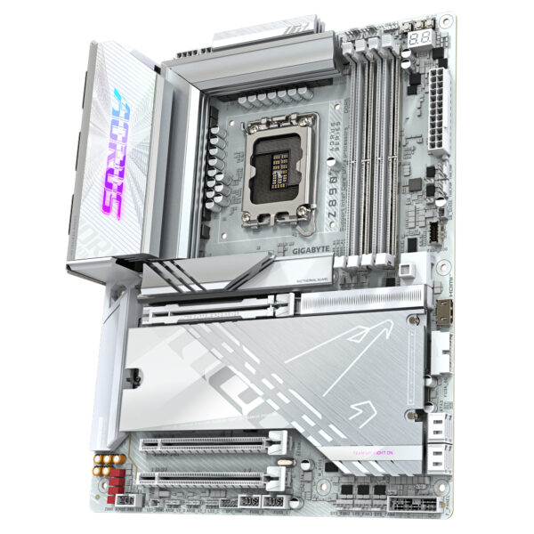 GIGABYTE Z890 AORUS PRO ICE Mainboard - Unterstützt Intel Core Ultra (Serie 2) CPUs, 16+1+2 Phasen VRM, bis zu 9500MHz DDR5 (OC), 1xPCIe 5.0 + 4xPCIe 4.0, Wi-Fi 7, 5GbE LAN, Thunderbolt 4 - Image 4