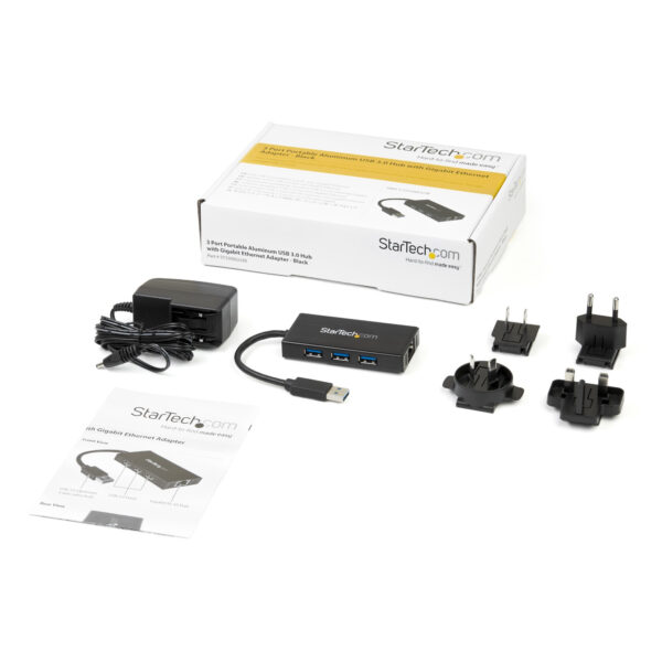 StarTech.com 3-Port USB 3.0 (5Gbps) Hub mit Gigabit Ethernet Adapter aus Aluminium - Image 7