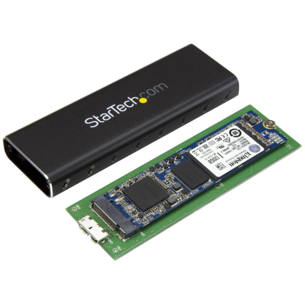 StarTech.com M.2 SSD Aluminiumgehäuse für USB 3.0 (5Gbit/s) mit UASP - Schwarz - M.2 NGFF SATA mit B Key & B+M Key - Externes tragbares M.2-Gehäuse - Nicht kompatibel mit NVMe / AHCI - Image 2