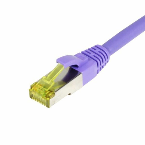 Patchkabel RJ45, CAT6A 500Mhz,10m, lila, S-STP(S/FTP), TPE/LSZH(Ultraflex), AWG26, mit CAT7 Rohkabel, Synergy 21