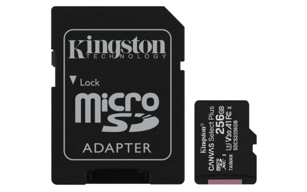 Kingston Technology 256GB micSDXC Canvas Select Plus 100R A1 C10 Speicherkarte + Adapter