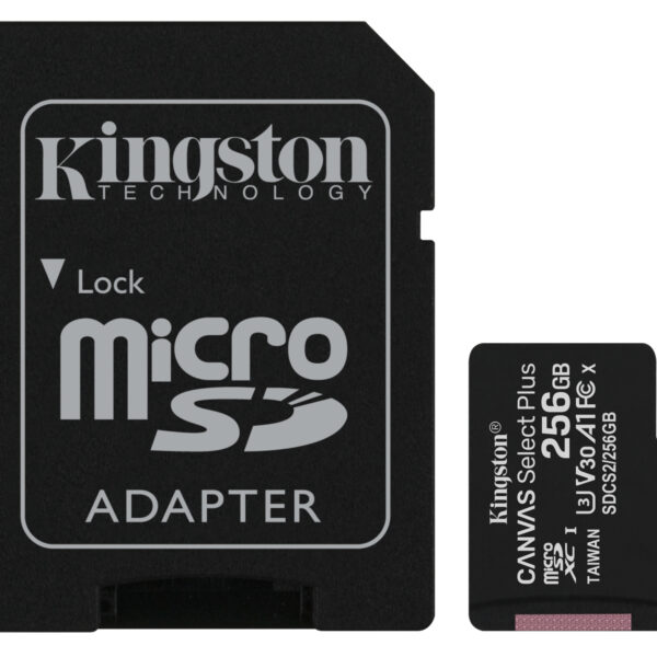 Kingston Technology 256GB micSDXC Canvas Select Plus 100R A1 C10 Speicherkarte + Adapter
