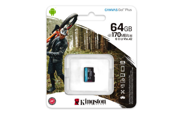 Kingston Technology 64GB microSDXC Canvas Go Plus 170R A2 U3 V30 Einzelpack ohne Adapter - Image 3