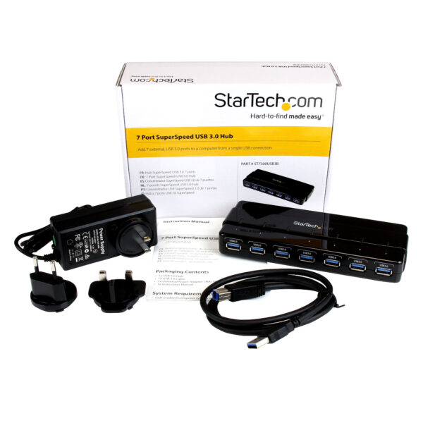 StarTech.com 7 Port USB 3.0 SuperSpeed Hub - 5Gbps - Schwarz - Image 6