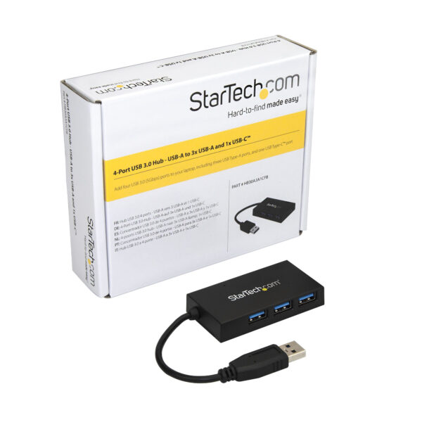 StarTech.com 4 Port USB 3.0 Hub - USB Typ-A Hub mit 1x USB-C & 3x USB-A Ports (SuperSpeed 5Gbit/s) - USB busbetrieben - USB 3.2 Gen 1 Adapter Hub - Reise/Laptop USB Hub - Image 6