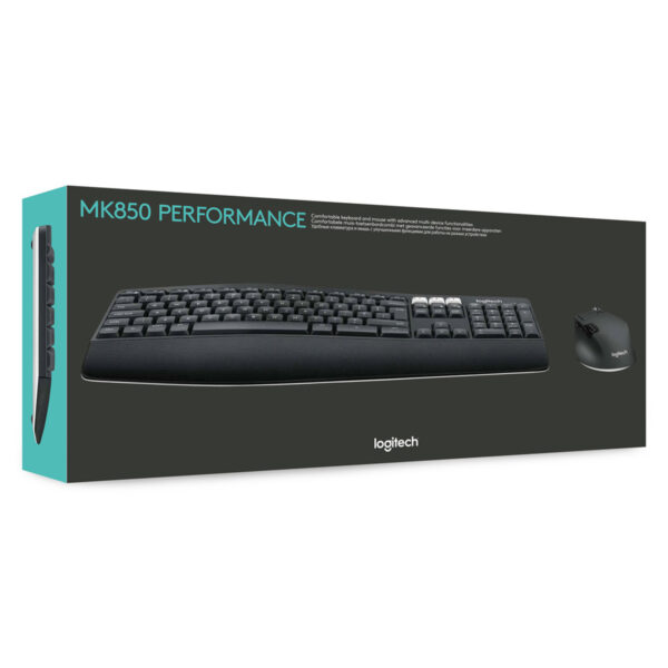 Logitech MK850 Performance Tastatur Maus enthalten Universal RF Wireless + Bluetooth QWERTZ Deutsch Schwarz - Image 7