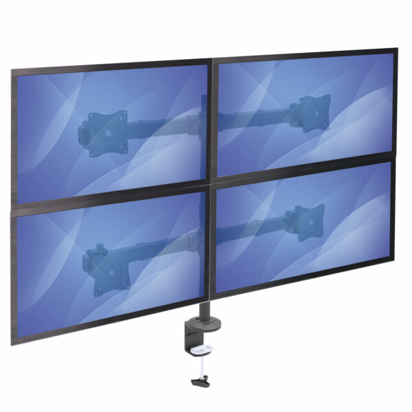 StarTech.com Tisch Monitorhalterung für vier Monitore - Monitorarm für 4 VESA Monitore(2x2) bis zu 27"(je 8kg) - Gelenkig, höhenverstellbar, Neig/Schwenk/Drehfunktion - Klemme/Durchführung - Image 7