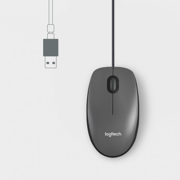 Logitech M100 Maus Büro Beidhändig USB Typ-A Optisch 1000 DPI - Image 3