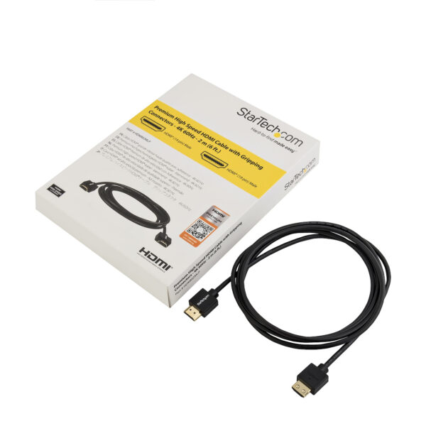 StarTech.com 2m Schlankes HDMI 2.0 Kabel, 4K 60Hz High-Speed HDMI-Kabel mit Ethernet, 4K 60Hz HDR10, UHD HDMI-Kabel, M/M Einrastende Stecker - Image 4