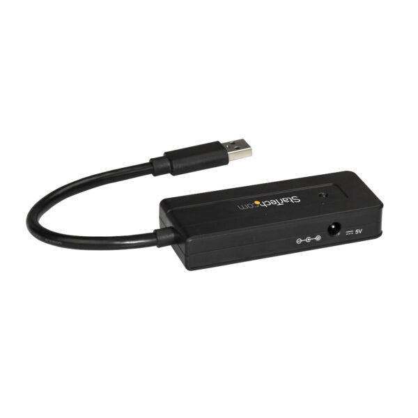 StarTech.com 4 Port USB 3.0 Hub mit Netzteil, 5Gbit/s USB 3.2 Gen 1 Mini hub mit Schnelllade Anschluss, Aktiver USB Hub/Verteiler - USB Bus oder Netzteilbetrieben - Schwarz - Image 2