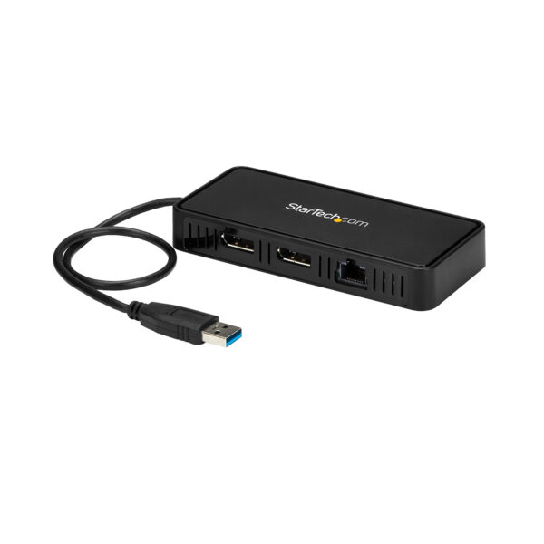 StarTech.com USB 3.0 Mini Dock - USB-A Dockingstation mit zwei Monitoren und DisplayPort 4K 60Hz Video- und Gigabit-Ethernet - 30 cm langes Kabel - Tragbarer USB 3.1 Gen 1 Typ A-Laptopadapter - Image 5