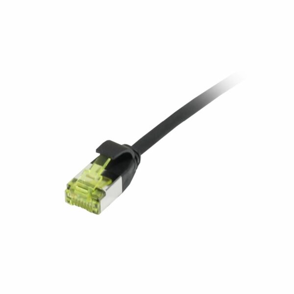 Patchkabel RJ45, CAT6A 500Mhz, 0.15m, schwarz, U/FTP, slimline rund d 3,8mm, TPE/LSZH(Superflex), AWG32, mit CAT7 Rohkabel, Synergy 21