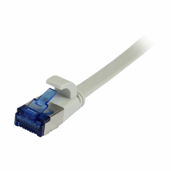 Patchkabel RJ45, CAT6A 500Mhz, 5m, grau, U/FTP, flach, TPE(Superflex), AWG32, Synergy 21
