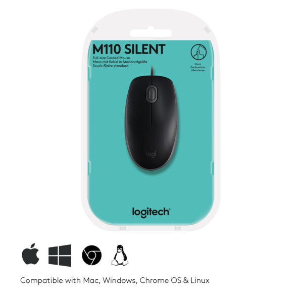 Logitech B110 Silent Maus Büro Beidhändig USB Typ-A Optisch 1000 DPI - Image 7