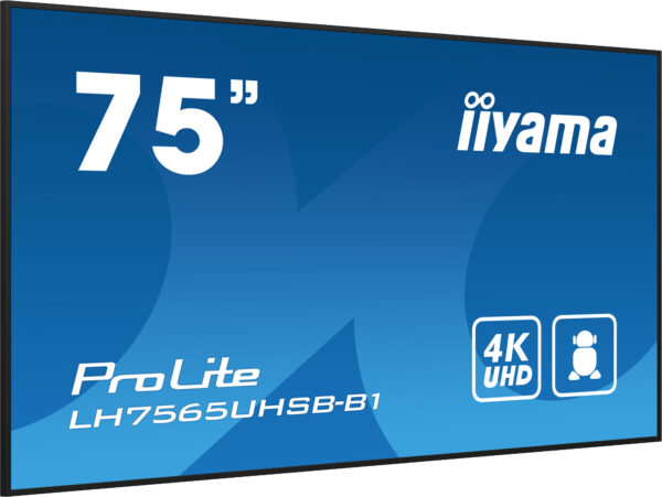 iiyama LH7575UHS-B1AG Signage-Display Digital Signage Flachbildschirm 190,5 cm (75") LCD WLAN 500 cd/m² 4K Ultra HD Schwarz Eingebauter Prozessor Android 11 24/7 - Image 3