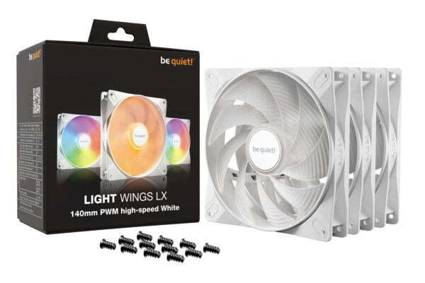 be quiet! LIGHT WINGS LX 140mm PWM High Speed 3-Pack White Computergehäuse Ventilator 14 cm Weiß 3 Stück(e) - Image 5