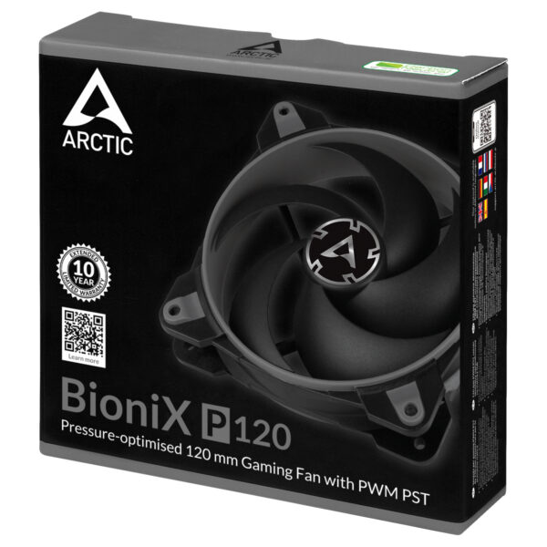 ARCTIC BioniX P120 (Grau) – 120 mm PWM PST Gaming Lüfter optimiert für statischen Druck - Image 6