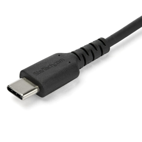 StarTech.com 1m USB-A zu USB-C-Schnellladekabel, Laden und Synchronisieren, 3A, USB 2.0, Schwarze TPE-Ummantelung und Aramidfaser - Robustes USB Ladekabel - Image 2