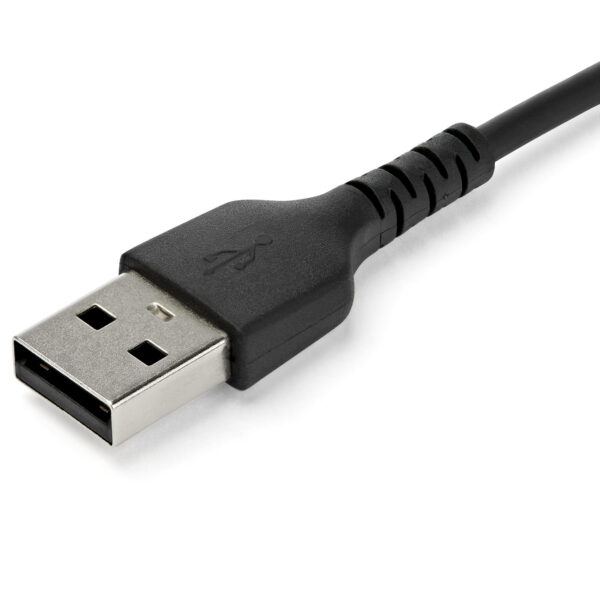 StarTech.com 1m USB-A zu USB-C-Schnellladekabel, Laden und Synchronisieren, 3A, USB 2.0, Schwarze TPE-Ummantelung und Aramidfaser - Robustes USB Ladekabel - Image 3