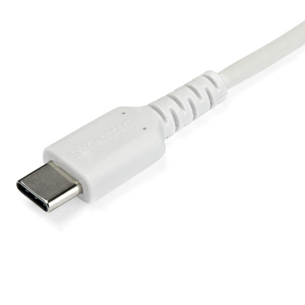 StarTech.com 2m USB-C Ladekabel - Langlebiges USB 2.0 Typ C zu USB C Datenübertragungs-/Schnellladekabel - TPE Mantel Aramidfaser M/M 60W Weiß - Samsung S10 S20 iPad Pro MS Surface - Image 2