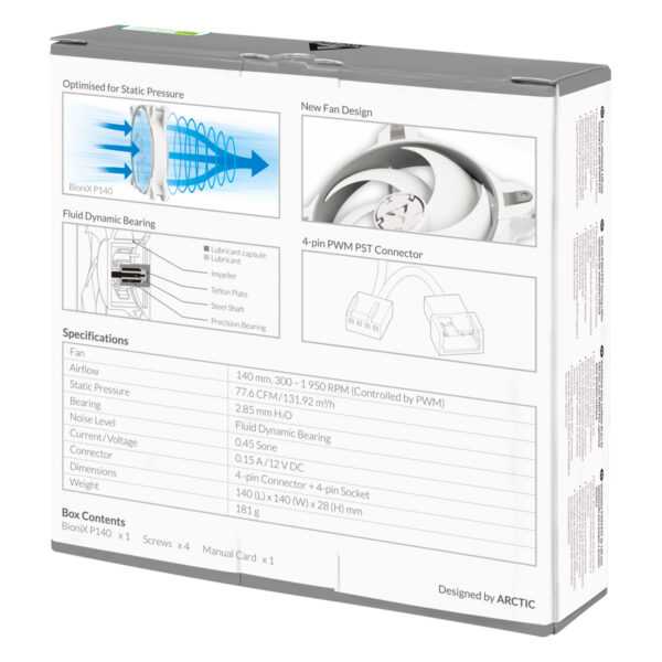 ARCTIC BioniX P140 (Grau/Weiß) - 140 mm PWM PST Gaming Lüfter optimiert für statischen Druck - Image 7