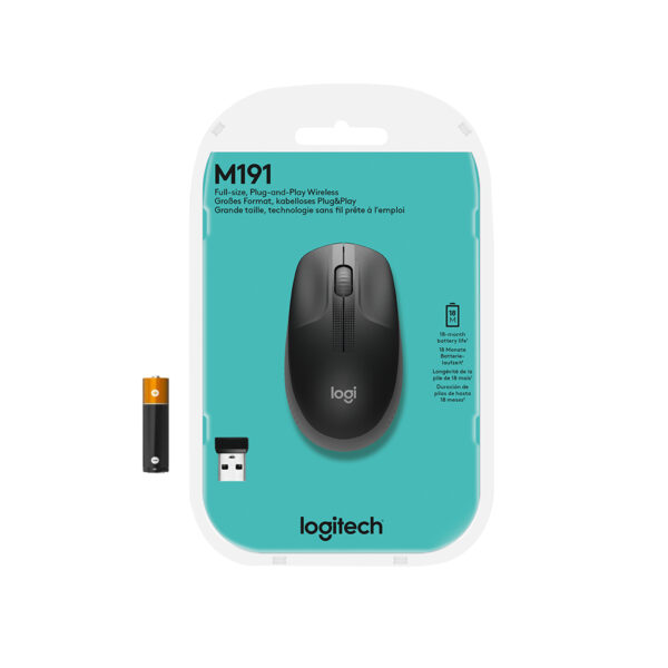 Logitech M190 Maus Büro Beidhändig RF Wireless Optisch 1000 DPI - Image 7