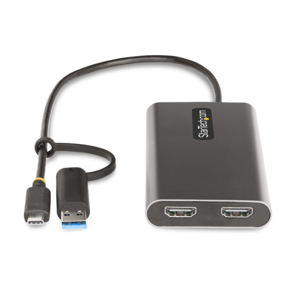 StarTech.com USB-C Dual HDMI Adapter - USB-C/USB HDMI Adapter für 2 4K 60Hz Monitore - 100W PD Pass-Through - 30 cm Festes Kabel - USB C auf HDMI - USB-C zu HDMI Multi-Monitor Adapter/Videokonverter - Image 3