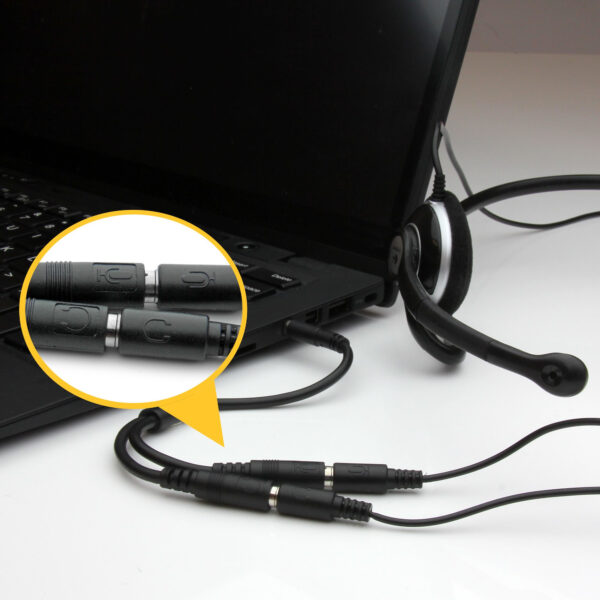 StarTech.com 3,5mm Klinke Audio Y-Kabel - 4 pol. auf 3 pol. Headset Adapter für Headsets mit Kopfhörer / Microphone Stecker - St/Bu - Image 5