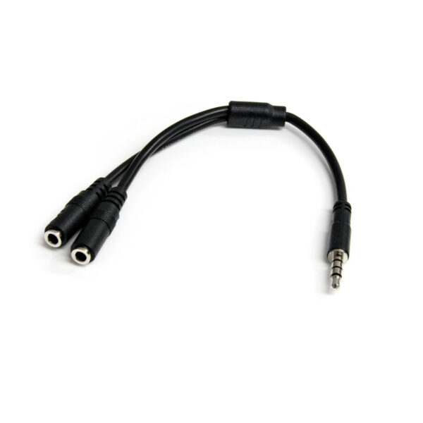 StarTech.com 3,5mm Klinke Audio Y-Kabel - 4 pol. auf 3 pol. Headset Adapter für Headsets mit Kopfhörer / Microphone Stecker - St/Bu - Image 2