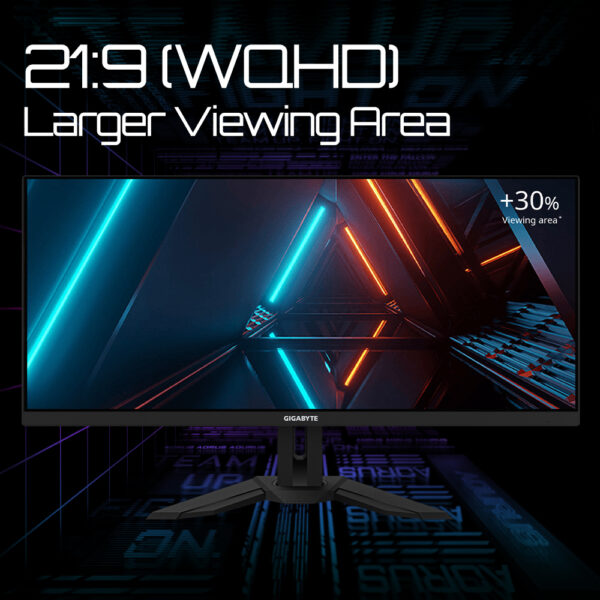 GIGABYTE M34WQ 34" WQHD Gaming Monitor - 3440 x 1440, 144Hz, 1ms, 400 cd/m², FreeSync Premium, Display HDR400, HDMI 2.0, DisplayPort 1.4 - Image 7