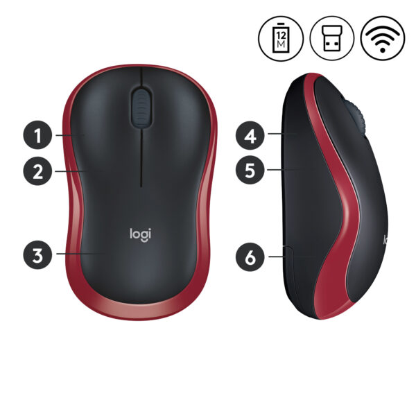 Logitech M185 Maus Büro Beidhändig RF Wireless Optisch 1000 DPI - Image 4