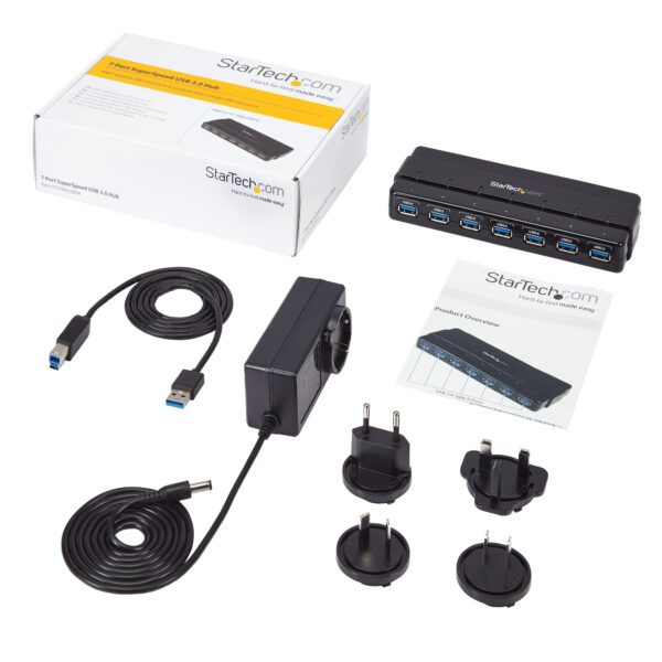 StarTech.com 7 Port USB 3.0 SuperSpeed Hub - 5Gbps - Schwarz - Image 7