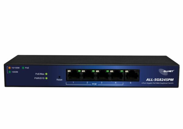 ALLNET Switch smart managed 5 Port Gigabit 60W / 4x PoE+ / 1x LAN / Lüfterlos "ALL-SG8245PM" - Image 2