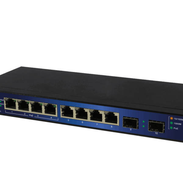 ALLNET Switch smart managed 8 Port Gigabit 50W / 4x PoE+ / 4x LAN / 2x SFP / Lüfterlos / „ALL-SG8210PM“