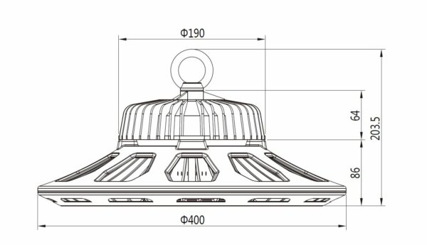 Synergy 21 LED Spot Pendelleuchte UFO 240W für Industrie/Lagerhallen cw 120° - Image 7