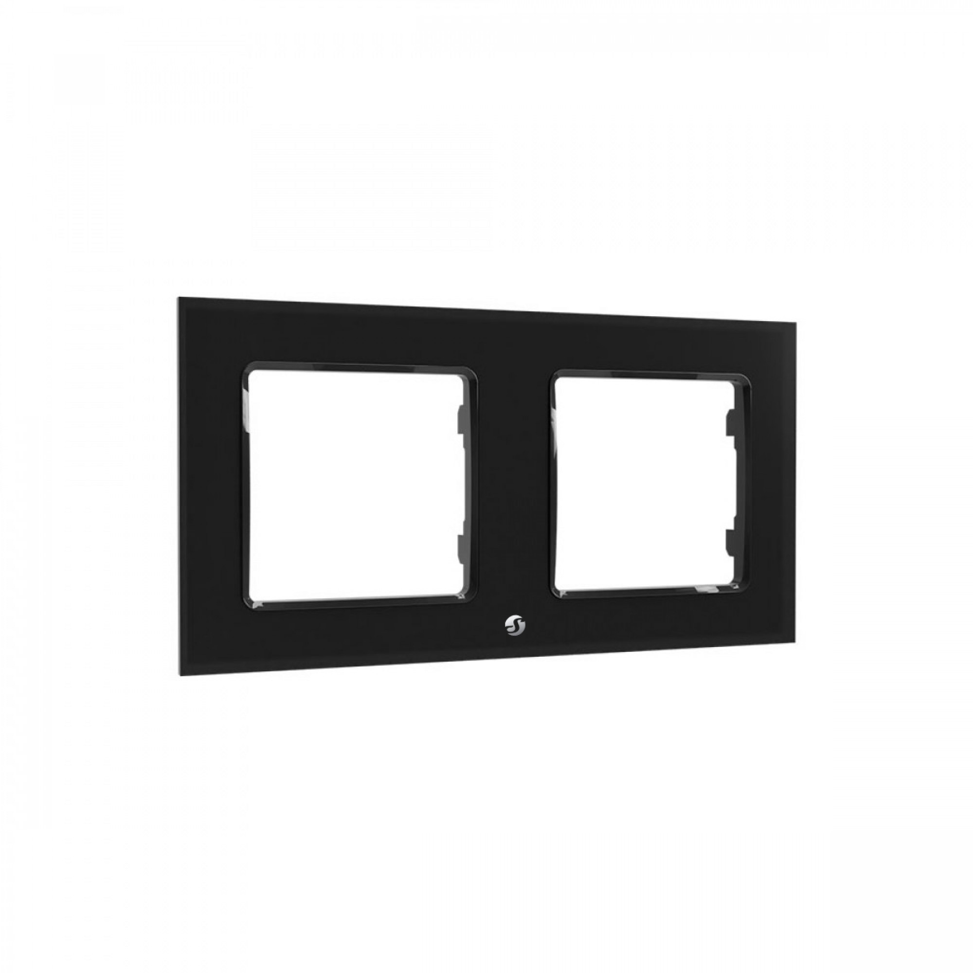 Shelly · Unterputz Zubehör · „Wall Frame 2“ · Wandtaster Rahmen 2-fach · Schwarz