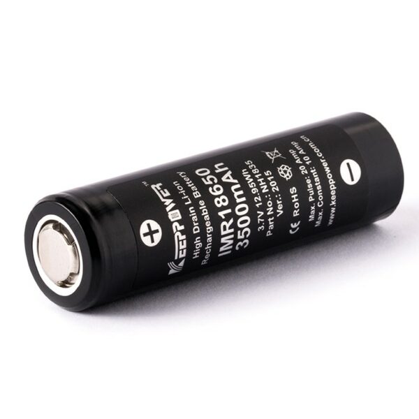 Batterie Akku wiederaufladbar 18650 3,6V – 3,7V 3500mAh Li-Ionen/Battery Akku zbh. Keeppower *2er Pack* IMR18650/Panasonic NCR18650GA *ALLTRAVEL