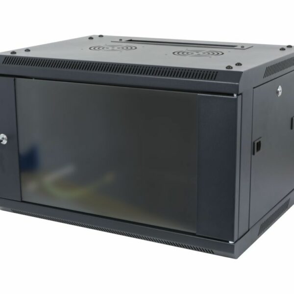 ALLNET 19″Wandgehäuse, 6HE, 1-teilig, T600mm, Schwarz, zerlegt(Flat Pack), SMA-Serie,