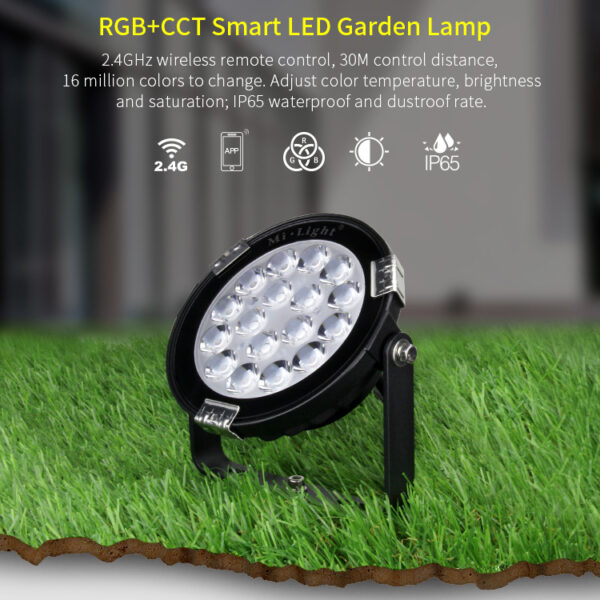 Synergy 21 LED Garten Lampe 9W RGB-WW (RGB-CCT) mit Funk und WLAN IP65 230V V2 *Milight/Miboxer*