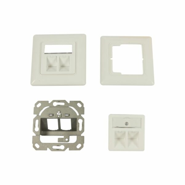 Dosen TP,UP,2-fach,CAT6A, Keystone Slim-line, Reinweiss, Synergy 21,